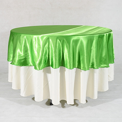 APPLE GREEN 108 Inch ROUND SATIN TABLECLOTHS
