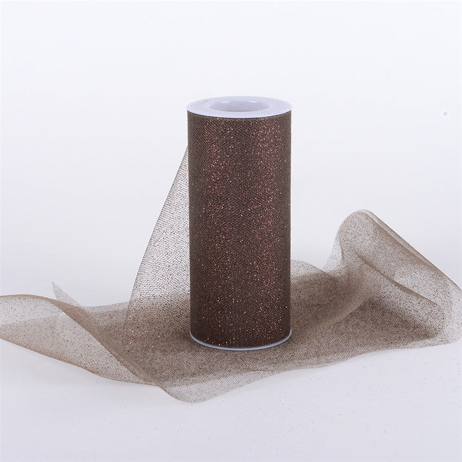 Brown Glitter Tulle 6x25 Yards