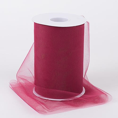 BURGUNDY 6 Inch Tulle Roll 100 Yards