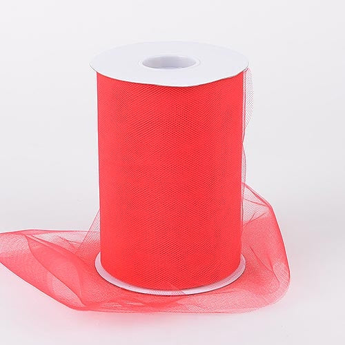 RED 6 Inch Tulle Roll 100 Yards
