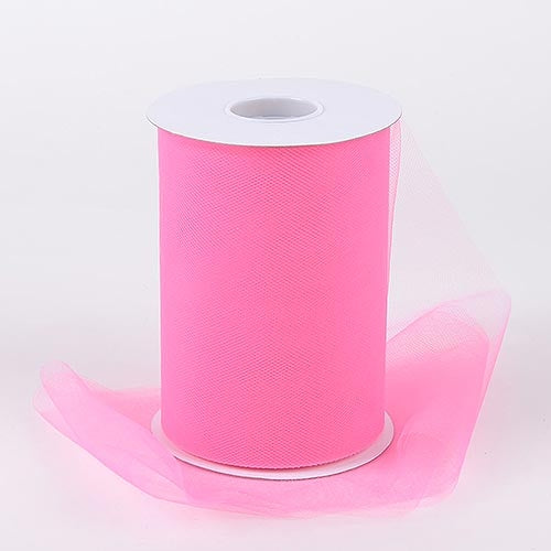Shocking Pink 6 Inch Tulle Roll 100 Yards