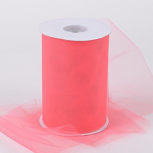 CORAL 6 Inch Tulle Roll 100 Yards