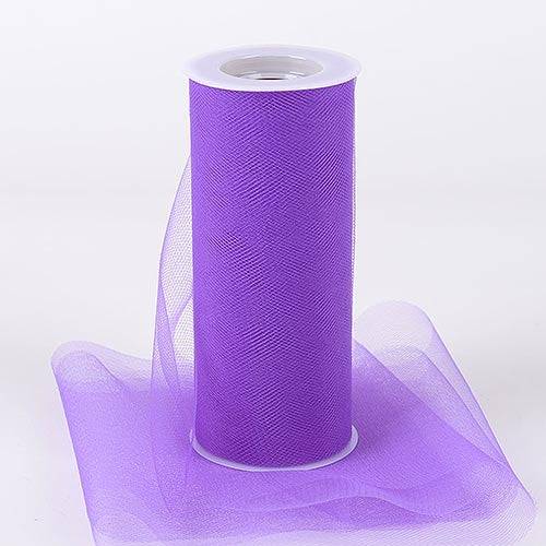 PURPLE 6 Inch Tulle Roll 25 Yards