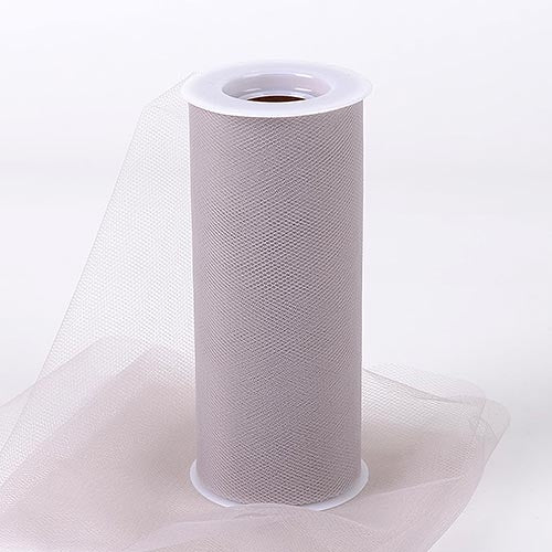 SILVER 6 Inch Tulle Roll 25 Yards