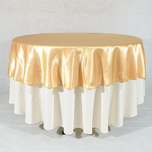 GOLD 90 Inch ROUND SATIN Tablecloths