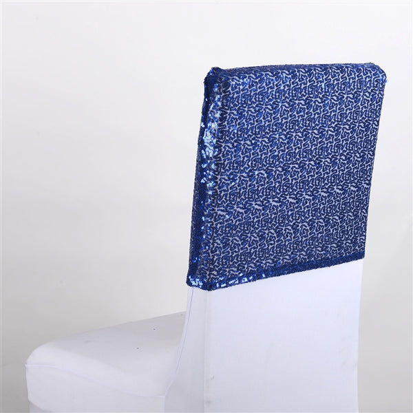NAVY Blue Duchess SEQUIN Chair Top Covers