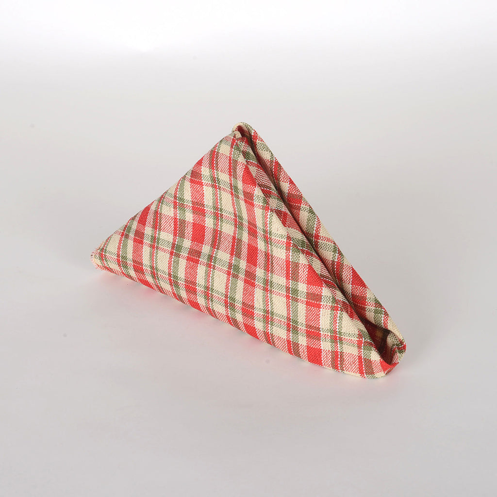Red - Checkered/ Plaid Napkins - Pack of 4