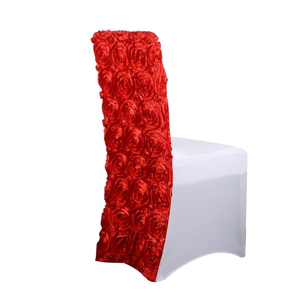 Rosette Back Chair Cover RED