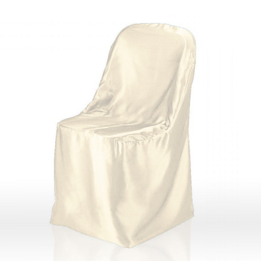 Ivory - Folding Chair Cover Satin - ( Chair Cover )
