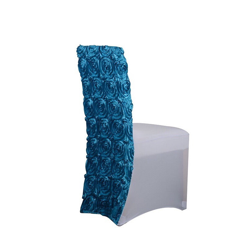 Rosette Back Chair Cover TURQUOISE