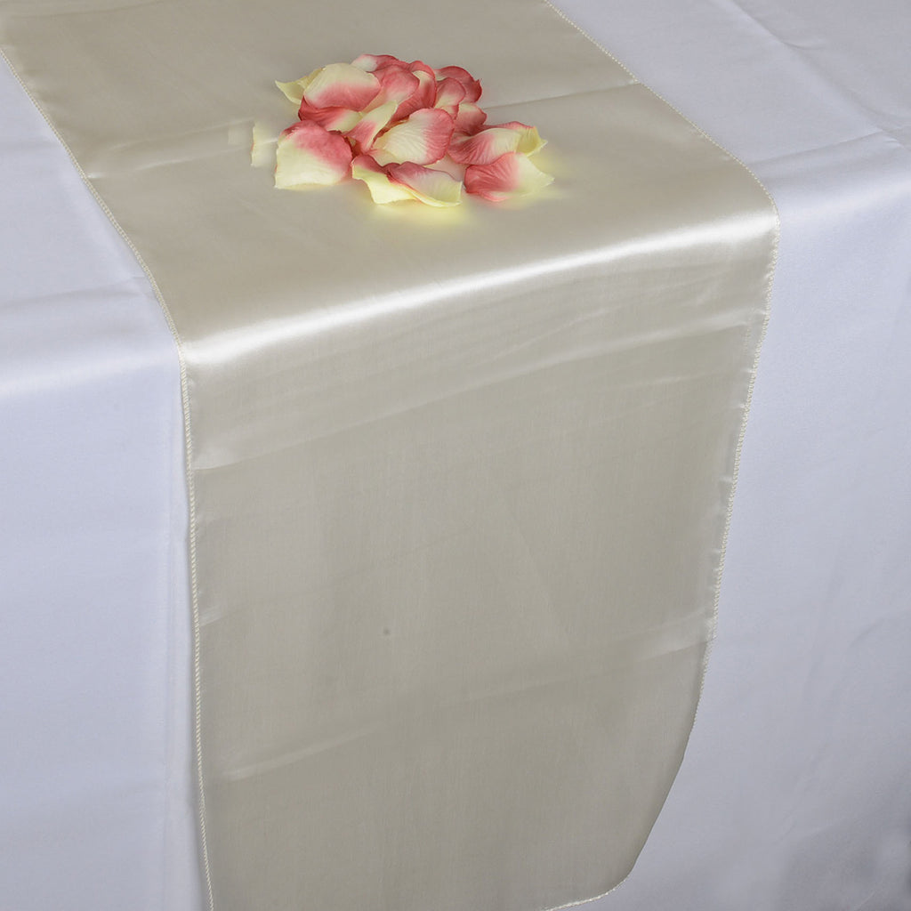 IVORY SATIN Table Runner - ( 12 inch x 108 inches )