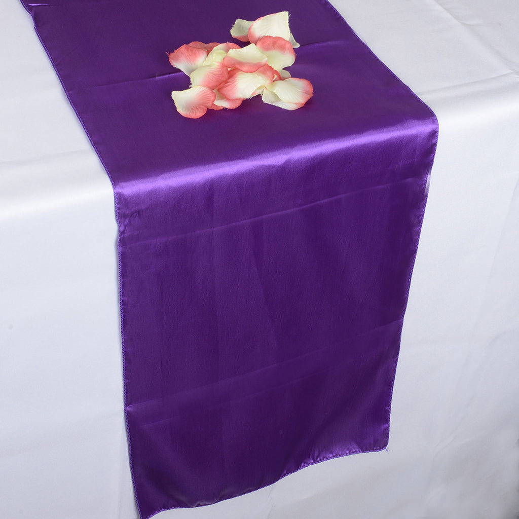 PURPLE SATIN Table Runner - ( 12 inch x 108 inches )