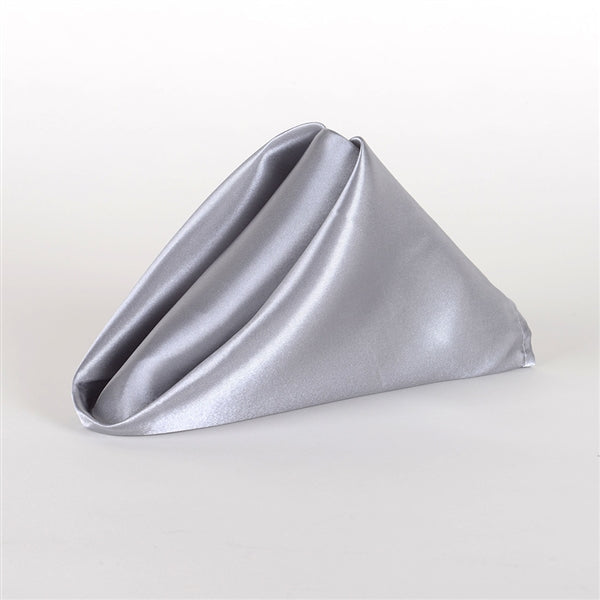 SILVER SATIN Napkins 20 Inch x 20 Inch - Pack of 5