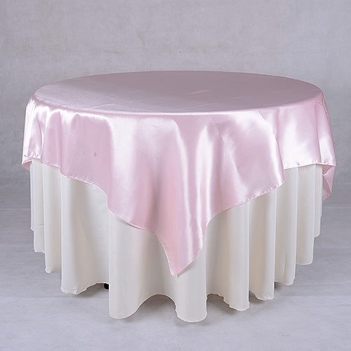 Pink 90 Inch x 90 Inch SQUARE SATIN Overlays