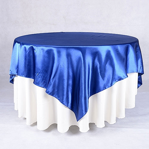 NAVY Blue 90 Inch x 90 Inch SQUARE SATIN Overlays
