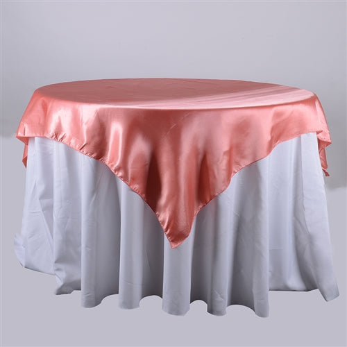 CORAL 90 Inch x 90 Inch SQUARE SATIN Overlays