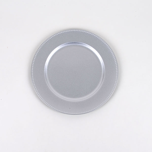 13'' Silver Round Charger Plates - Pack of 6