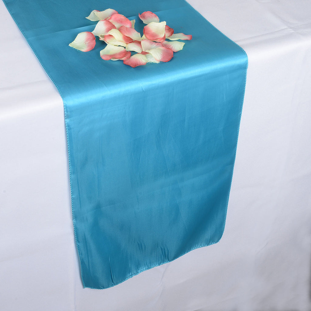 TURQUOISE SATIN Table Runner - ( 12 inch x 108 inches )