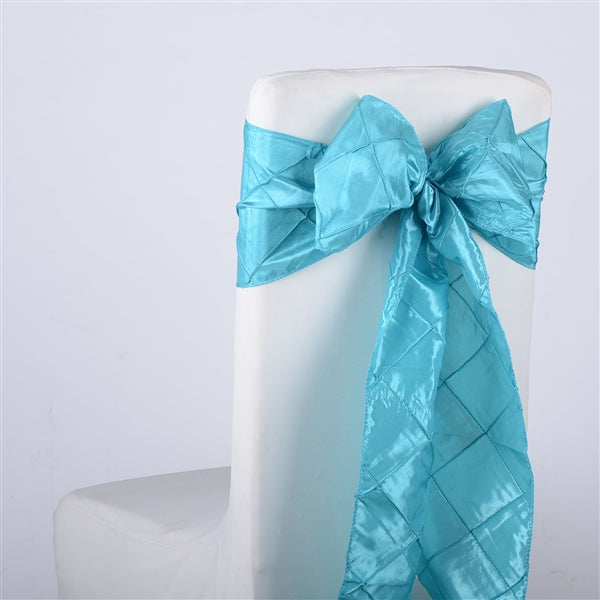 TURQUOISE PINTUCK Chair Sashes 10 Pieces