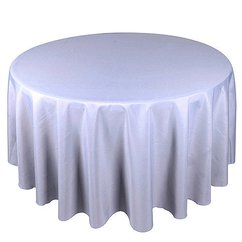 SILVER 132 Inch ROUND POLYESTER Tablecloths