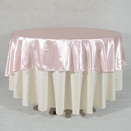 Light Pink 108 Inch Round Satin TABLECLOTHS