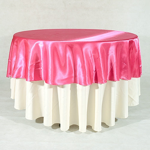 FUCHSIA 108 Inch ROUND SATIN TABLECLOTHS