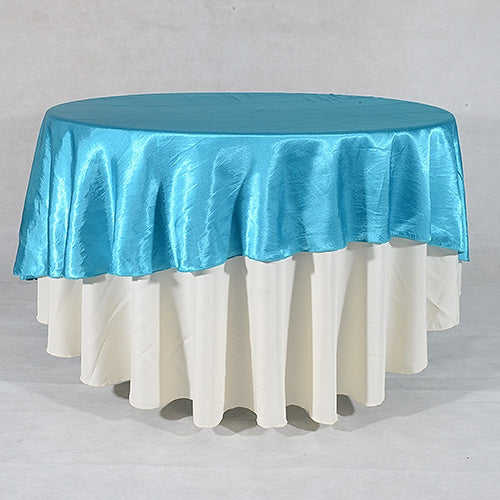 TURQUOISE 108 Inch ROUND SATIN TABLECLOTHS