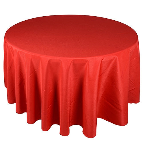 RED 108 Inch POLYESTER ROUND TABLECLOTHS