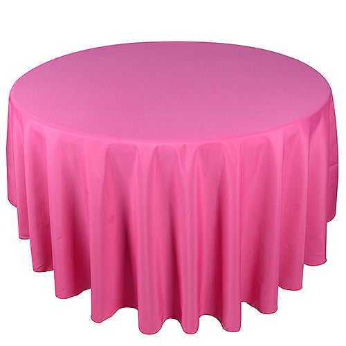 FUCHSIA 108 Inch POLYESTER ROUND TABLECLOTHS