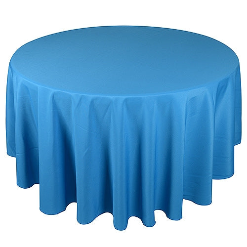 TURQUOISE 108 Inch POLYESTER ROUND TABLECLOTHS