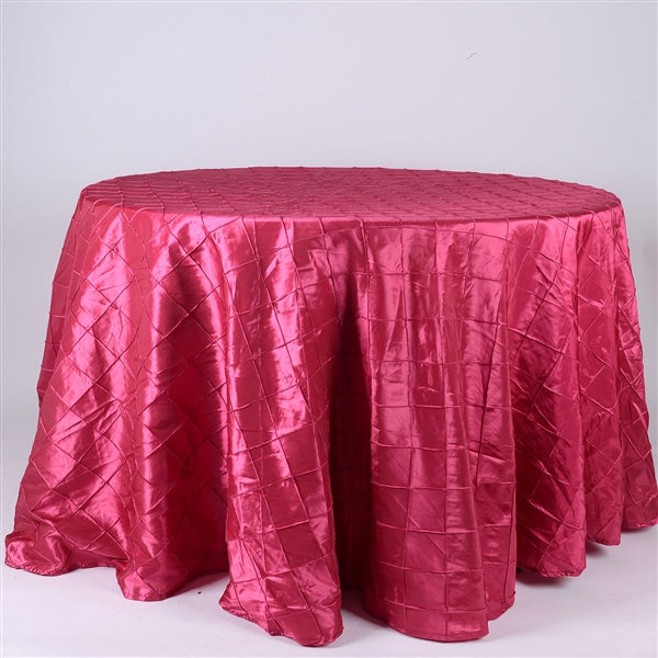 FUCHSIA 120 inch ROUND PINTUCK Tablecloth