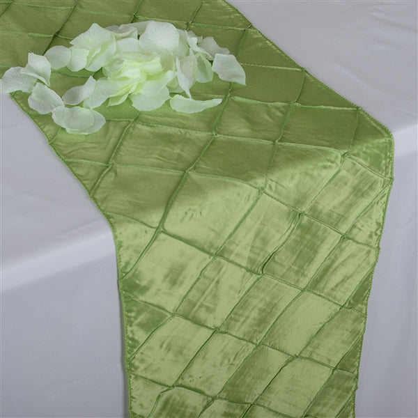 APPLE GREEN PINTUCK Table Runner