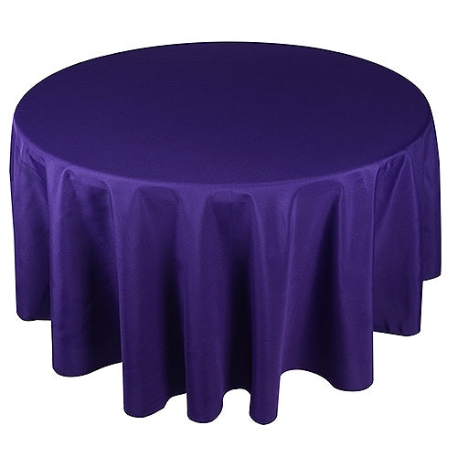 PURPLE 132 Inch ROUND POLYESTER Tablecloths