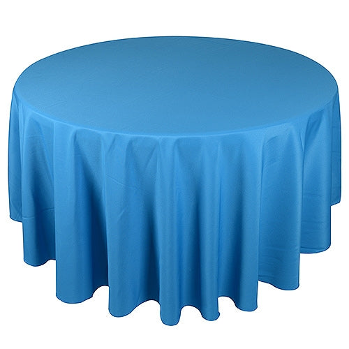 TURQUOISE 132 Inch ROUND POLYESTER Tablecloths