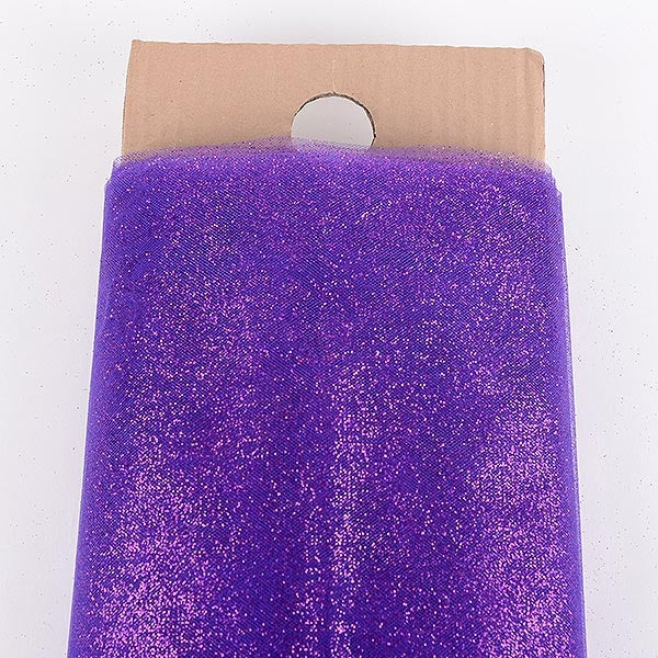 54 Inch PURPLE Glitter Tulle Bolt