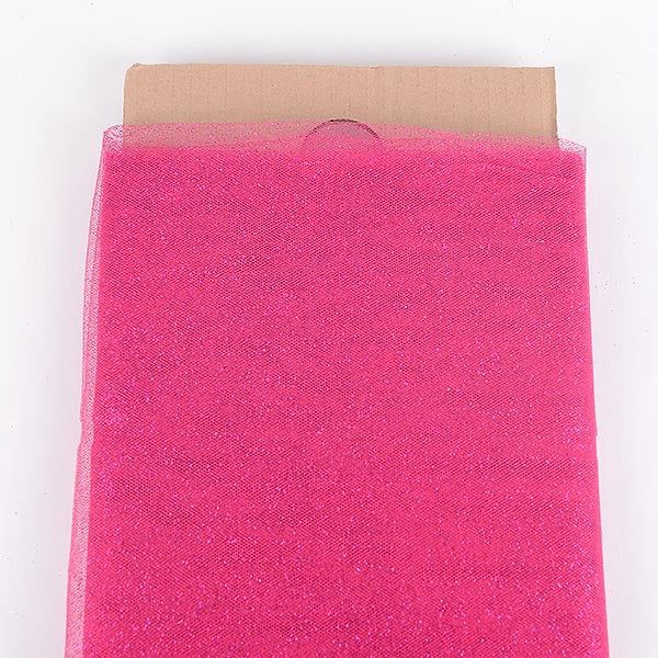 54 Inch FUCHSIA Glitter Tulle Bolt