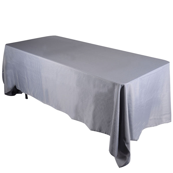 SILVER 60 x 102 Inch POLYESTER RECTANGLE Tablecloths