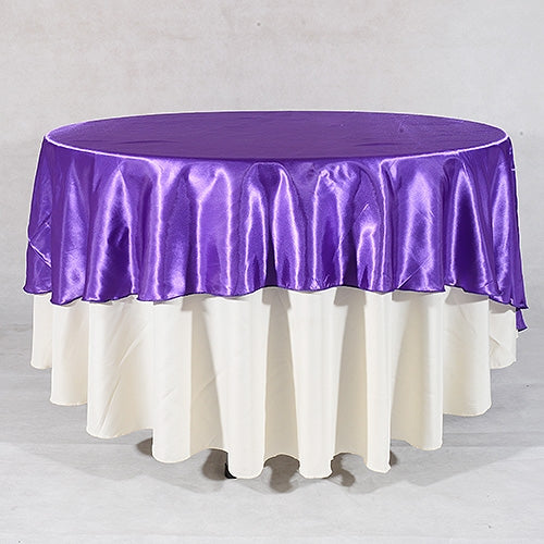 PURPLE 70 Inch ROUND SATIN Tablecloths