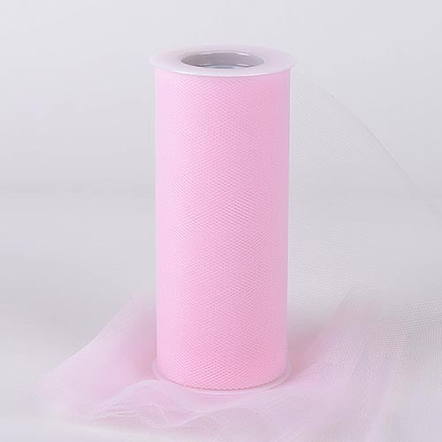 Light Pink 6 Inch Tulle Roll 25 Yards