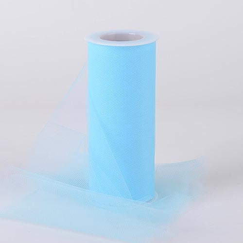 Light Blue 6 Inch Tulle Roll 25 Yards