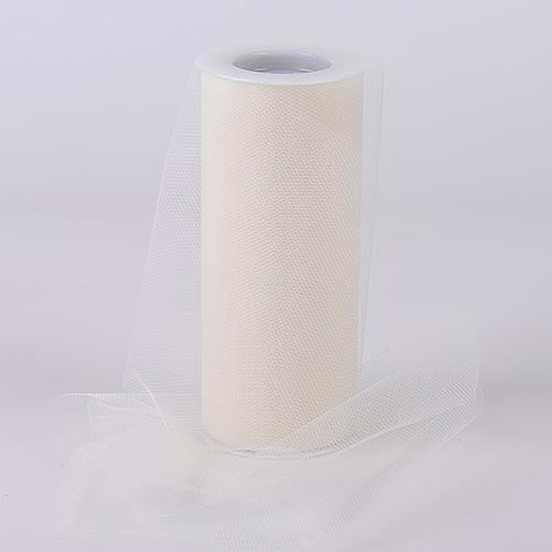 IVORY 6 Inch Tulle Roll 25 Yards