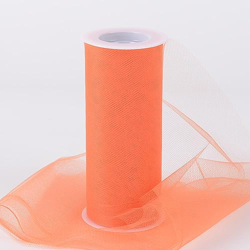 ORANGE 6 Inch Tulle Roll 25 Yards