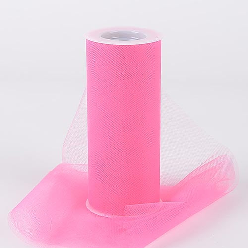 Shocking Pink 6 Inch Tulle Roll 25 Yards