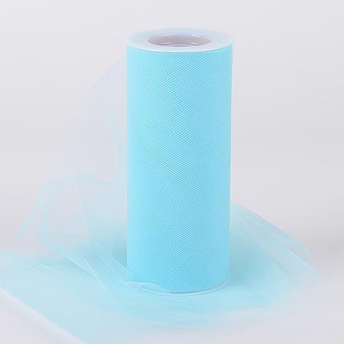 Aqua Blue 6 Inch Tulle Roll 25 Yards