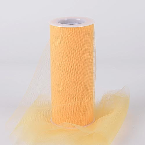 Light GOLD 6 Inch Tulle Roll 25 Yards