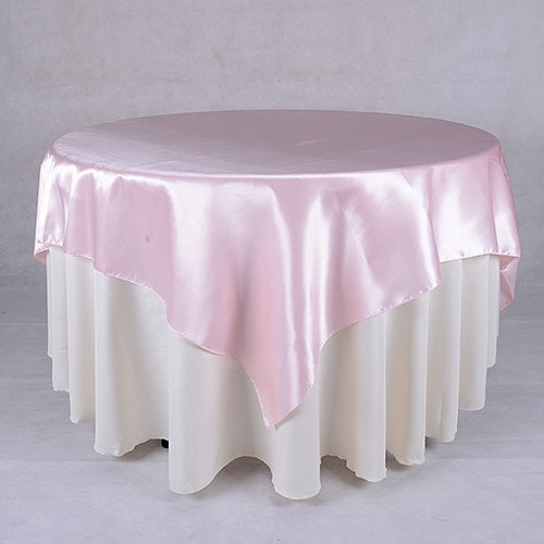 Light Pink 72 x 72 Inch SQUARE SATIN Overlays