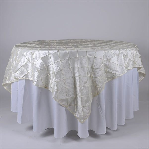 IVORY 72 inch x 72 inch PINTUCK Overlay