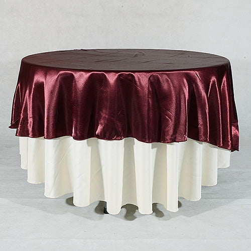 BURGUNDY 90 Inch ROUND SATIN Tablecloths
