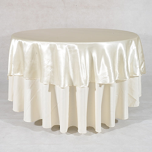 IVORY 90 Inch ROUND SATIN Tablecloths