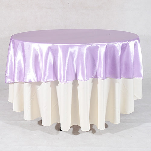 Lavender 90 Inch ROUND SATIN Tablecloths